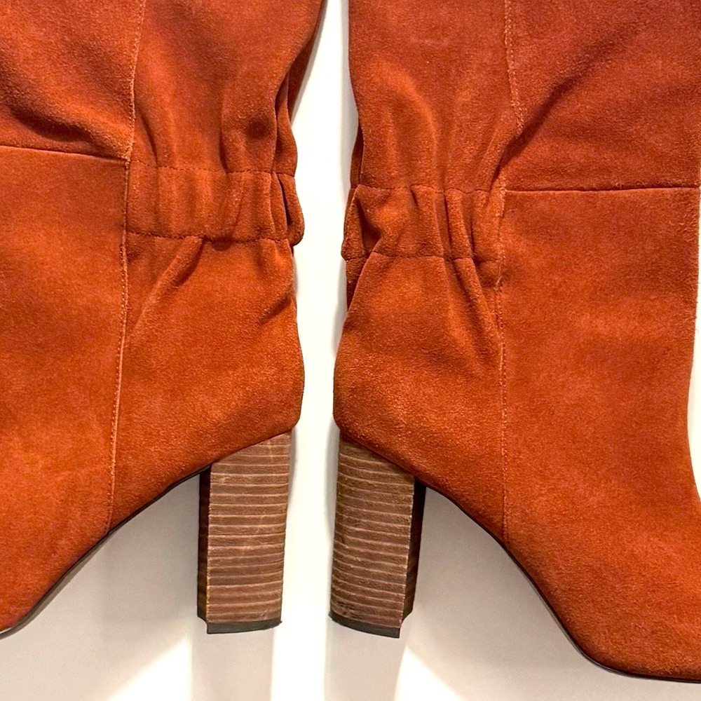 CHARLES BY CHARLES DAVID Womens Red Ruched Barrie Leather Booties - Picture 12 of 13